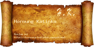 Hornung Katinka névjegykártya